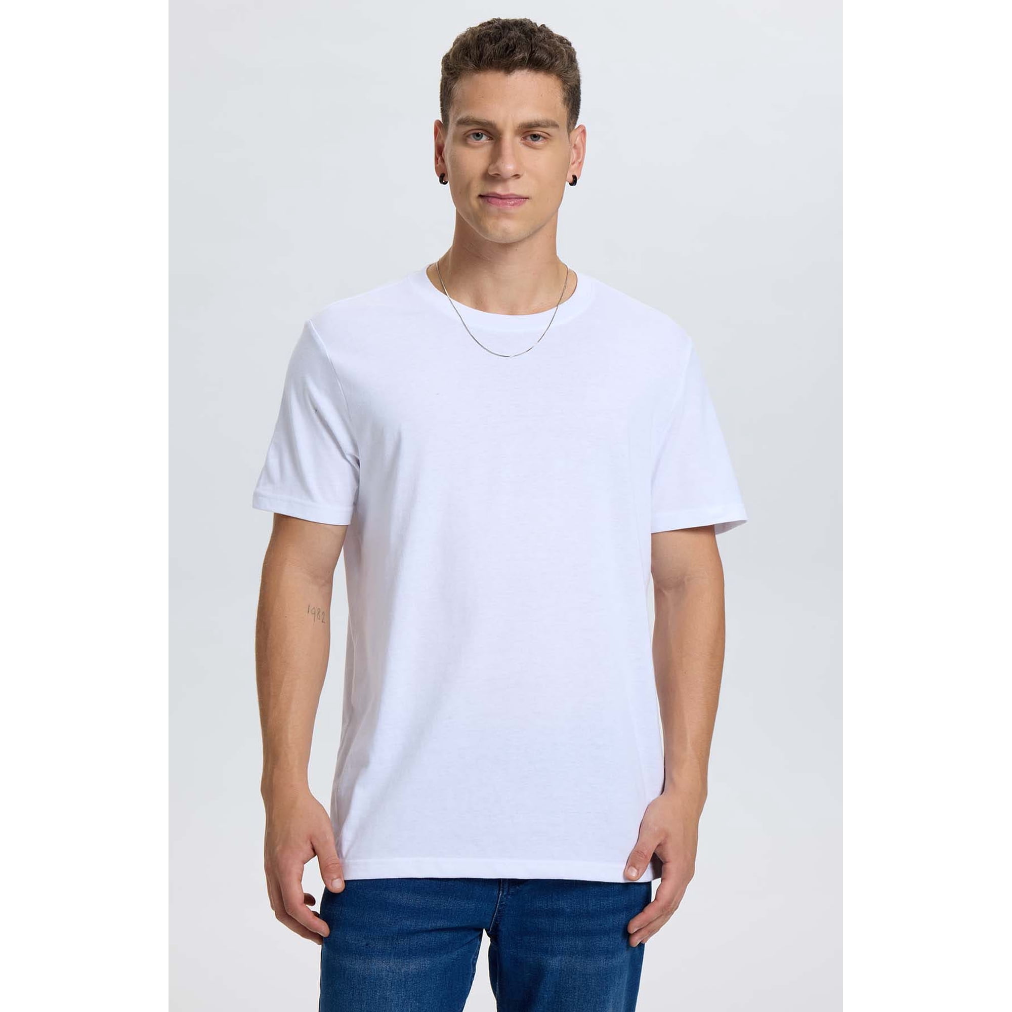 Fashionspark - Polera Hombre Regular Fit Básica Blanco