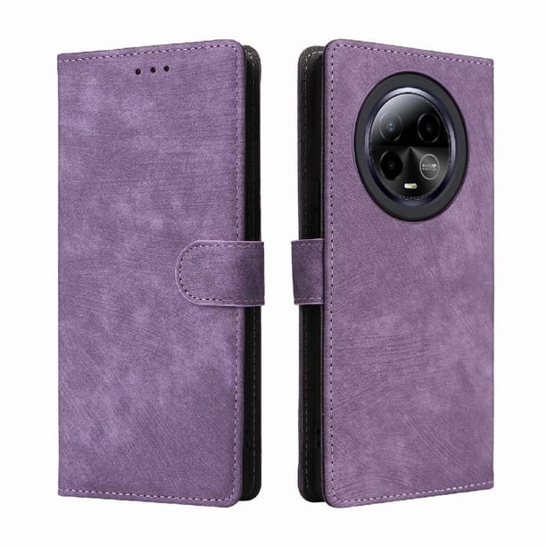Funda Billetera para BLU Bold K50 con Soporte - Cartera de Cuero con Ranuras Morado