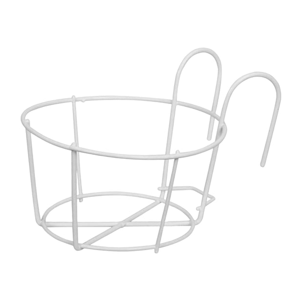 Barandillas, maceteros, soportes para macetas, valla redonda, estante, contenedores, arte en hierro, cestas colgantes, estante artístico en hierro par Blanco 12cm