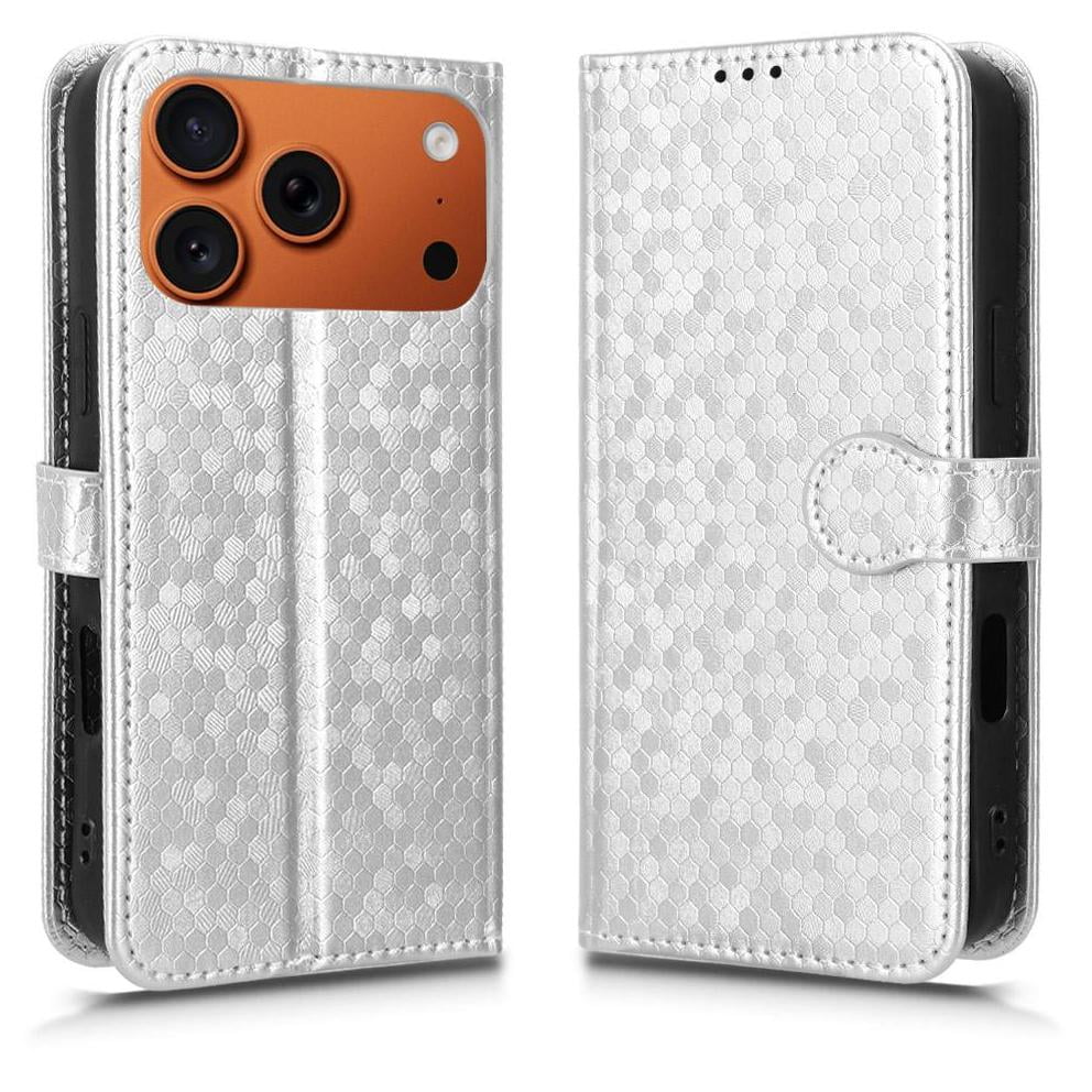 Foxdock - Funda Cartera Lunares Iphone 17 Pro Con Tarjetero, Correa Y Soporte Plata
