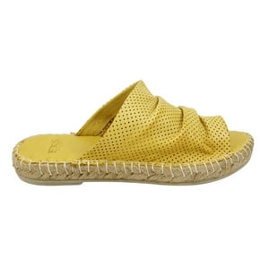 Sandalia Exs Troquelada Cuero Amarilla