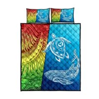 Milsleep - Hawaii Tortuga Tiburón Polinesia Y Mar Juego De Cama Colcha