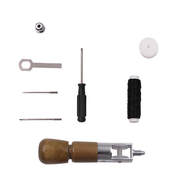 Punzón de costura de cuero, herramienta práctica de punzón de costura DIY con accesorios para manualidades, herramienta de reparación de puntadas para