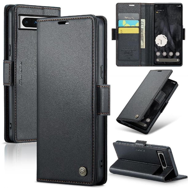 CaseMe tipo cartera Google Pixel 8 Pro con cierre magnético, RFID, tarjetero, soporte, carga inalámbrica