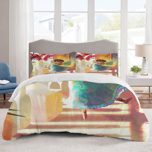 Encanto Bedding Sets Cartoon Duvet Cover Lightweight 3 Piece Bet Sets for Kids Boys Girls