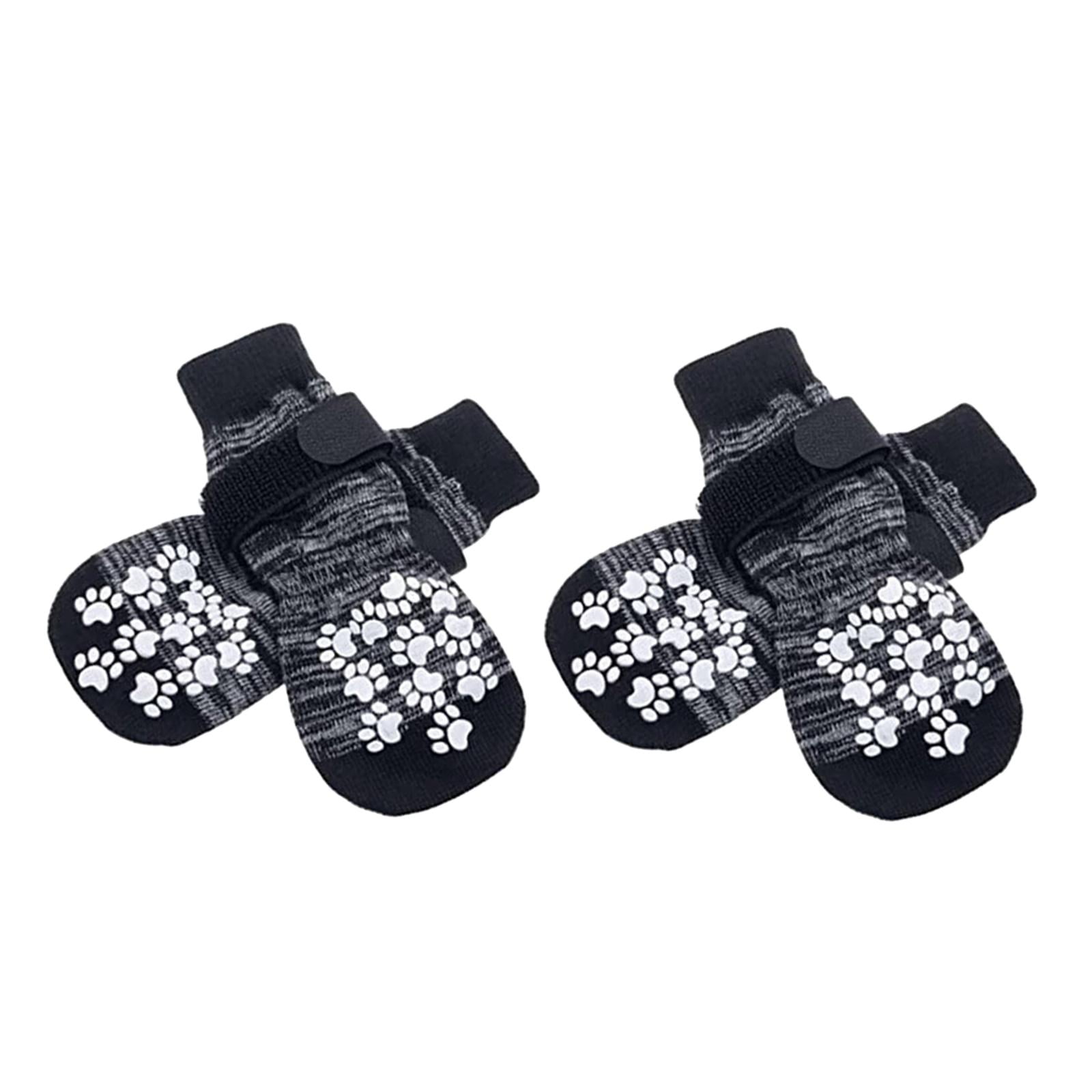 Magideal - Calcetines Antideslizantes Para Perros. Calcetines Antideslizantes Para Perros Con Correa Ajustable, Control De Tracción Para Uso En Interiores , Gris, L