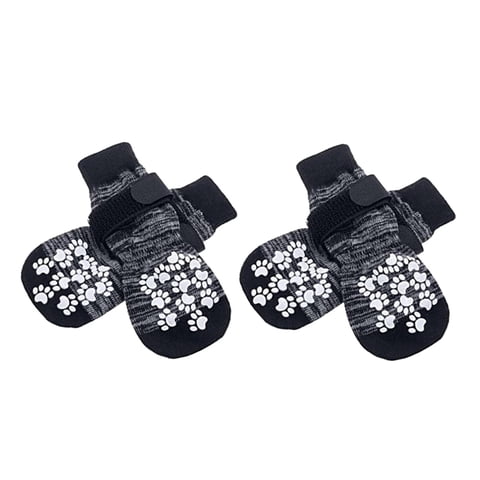 Magideal - Calcetines Antideslizantes Para Perros. Calcetines Antideslizantes Para Perros Con Correa Ajustable, Control De Tracción Para Uso En Interiores , Gris, L