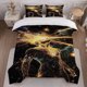 thumbnail image 1 of 3pcs Cosmic Humanoid Art Themed Bedding Set Duvet Cover and Pillowcase Set, 1 of 5