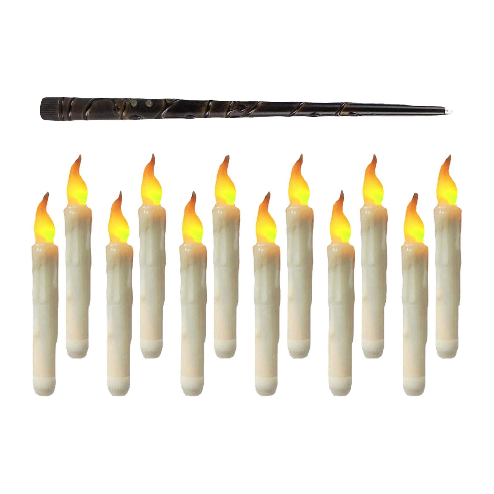 Bothyi - 12 Velas Flotantes Sin Llama Con Control Remoto Para Mesa, Chimenea De Navidad, Varita Floral