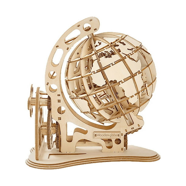 3D Wooden Puzzles For Adults Globe With Stand 166pcs 3D Puzzles Model Kit Hobby Gifts For Adults/Teens Home Decor/Christmas Gifts