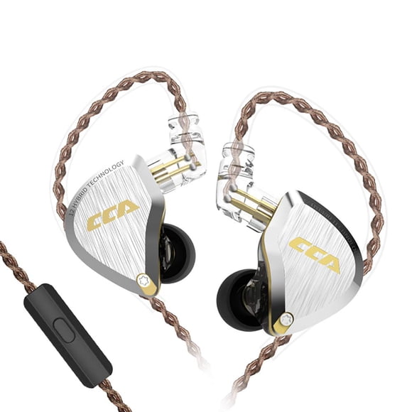 Auriculares intrauditivos CCA C12 5BA+1DD con micrófono y cable desmontable - Amber Gold