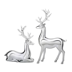 Magideal - Esculturas De Alce, Colección De Adornos De Escritorio, Estatuas De Animales, Figuras Decorativas De Ciervos Para Armario, Estantería, Decoración Del Plata