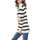 thumbnail image 4 of INSPIRE CHIC Suéter de túnica a rayas sueltas con cuello redondo y mangas largas para mujer, talla 2XL, blanco, 4 of 8