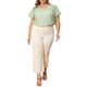 thumbnail image 1 of GRACE & GRANDEUR Blusa Casual de Verano para Mujer Talla Grande con Textura Jacquard, Hombro Fruncido, Manga con Volantes y Cuello en V, Talla 2X Verde Claro, 1 of 6