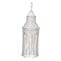 Magideal - Moderna Lámpara De Macramé, Tapiz Hecho A Mano, Candelabro Bohemio, Cubierta De Luz Colgante Para Dormitorio, Sala De Estar, Guardería, Decoración De