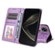 thumbnail image 3 of Funda tipo cartera FOXDOCK para Huawei Nova 11 SE , diseño girasol en relieve, cuero PU, cierre magnético, soporte y tarjetero, 3 of 5