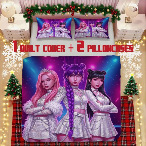 K-POP DH Idol Group Stage Soft Printed Bedding Set Polyester Fabric Decorative & Warm