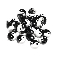Magideal - 20X Cuentas De Cerámica Yin Yang, Tai Chi Bagua Negro Blanco, Cuentas Espaciadoras Decorativas Duraderas Para Diy Fabricación Cadenas 08 Cm