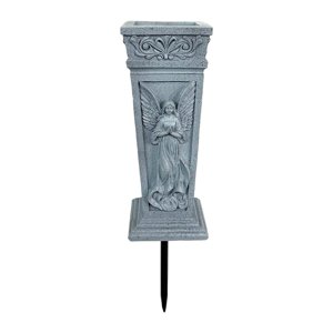 Magideal - Jarrón De Flores Para Cementerio, Jarrón Conmemorativo De Ángel, Práctico Macetero, Contenedor De Fácil Instalación, Decoración Para Lápida De Jardín,