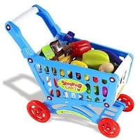 Genérica - Carrito Supermercado Para Niños 56 Piezas Azul Accesorios