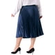 thumbnail image 3 of Agnes Orinda Ropa de Halloween para Mujer Tallas Grandes Conjunto Escolar Universitario Falda Midi Metálica Brillante de Cintura Alta y Plisada 2X Azul Oscuro, 3 of 6