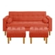 thumbnail image 1 of Sofa Retro 3c + 2 Pouf Felpa 04 Naranjo, 1 of 6