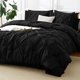 thumbnail image 1 of Juego de Edredón CozyLux King Negro 7 piezas con pliegues pintuck, 1 of 9