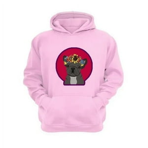 Genérico - Polerón Canguro Pug Corona Rosa Talla M Unisex