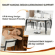 thumbnail image 2 of Dining Chairs Set of 4, Huggable Upholstered Dining Chairs with Soft Skin-Friendly Velvet Fabric, Table-Hangable Armrests, Metal Legs with Spray Coating Finish (White, Set of 4), 2 of 3