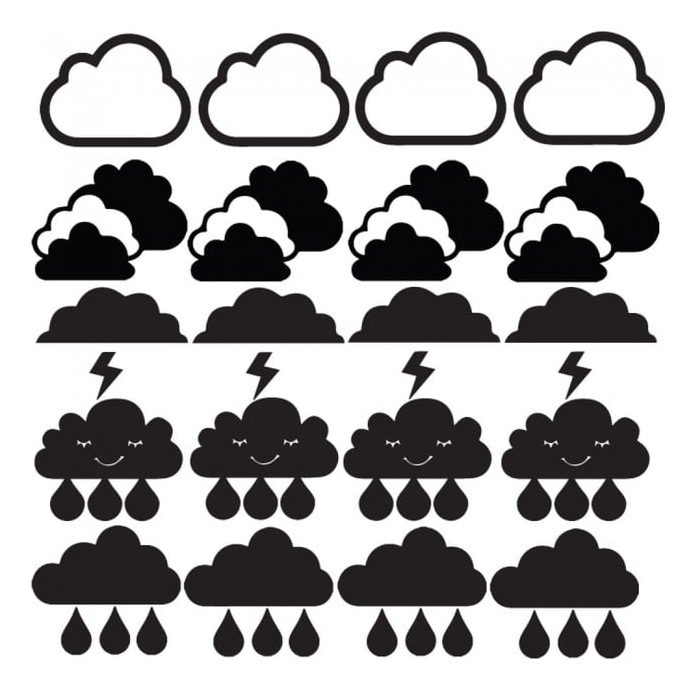 Rienda Libre Graphics - Decomural Cloud Kids Weather Set Ws-33347