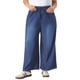 thumbnail image 1 of Agnes Orinda Jeans de Talla Grande para Mujer con Cintura Elástica y Cordón, Pantalones de Mezclilla Casuales de Pierna Ancha Chambray Palazzo con Bolsillos 4X Azul Oscuro, 1 of 8