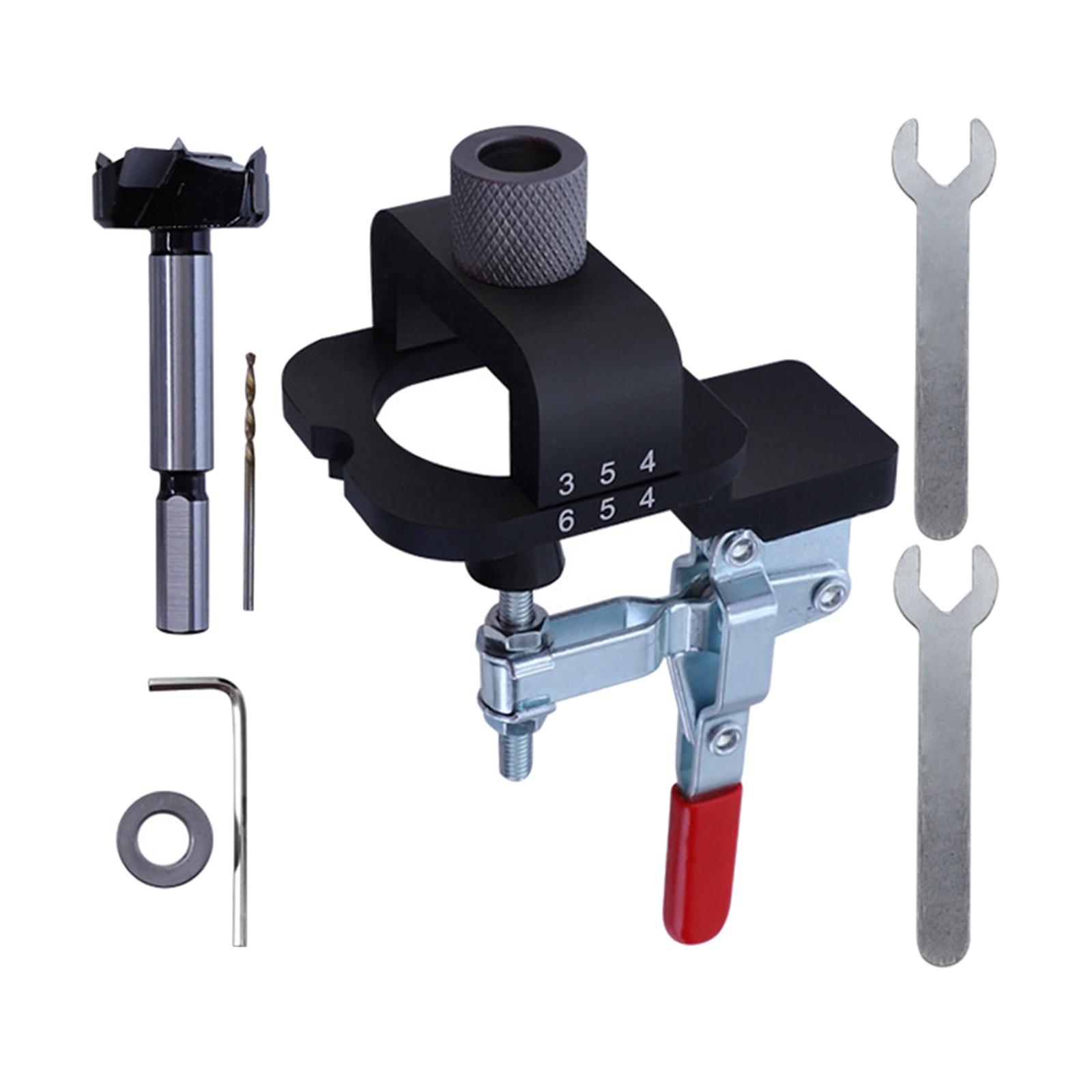 Magideal - Abridor De Agujeros Para Carpintería De 35Mm, Kit De Plantilla De Bisagra, Abridor De Agujeros, Rango De Ajuste De , Plantilla De Perforación De