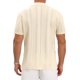 thumbnail image 3 of INSPIRE CHIC Camisa de Hombre de Punto Hueco de Manga Corta con Botones y Rayas S Beige, 3 of 6