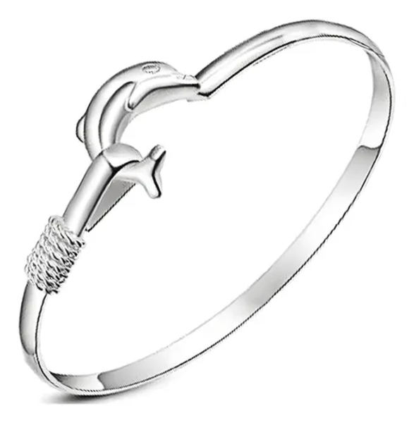 Genérico - Pulsera Plata 925 Delfín Mujer Ajustable