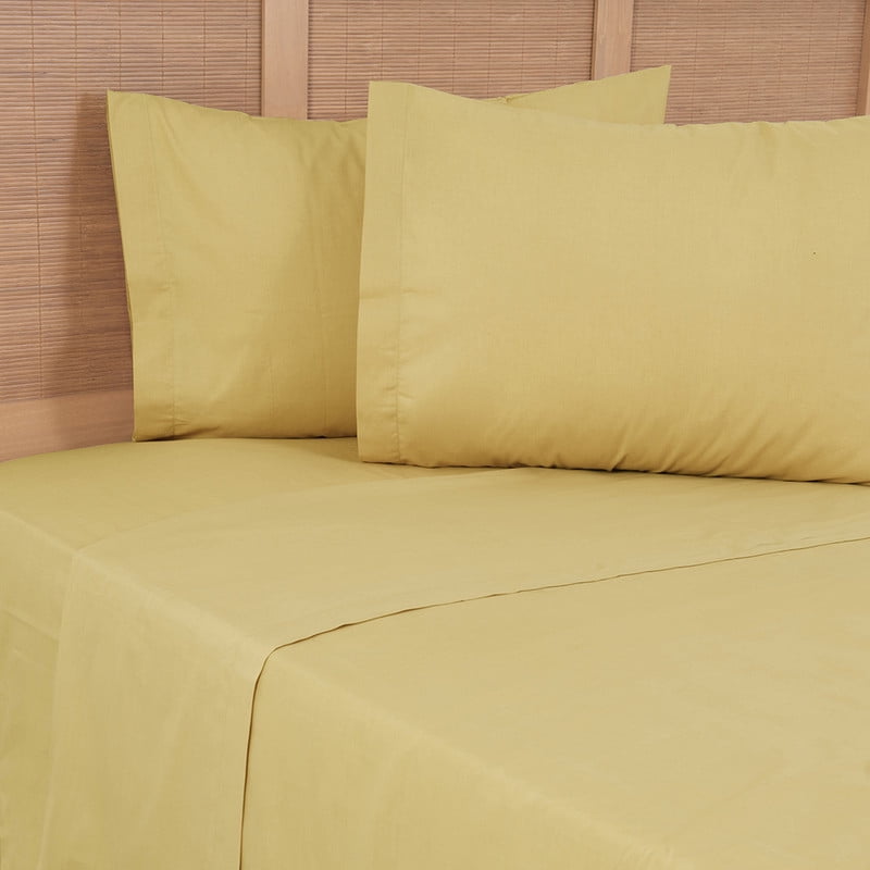 Mashini - Sabana 144 Hilos Lisa 2 P Mostaza