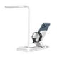 thumbnail image 2 of Cargador inalámbrico plegable multifunción de 15 W con luz nocturna LED y soporte para teléfono, compatible con Apple Watch/iPhone/AirPods, diseño portátil para uso doméstico y de oficina-Blanco, 2 of 10