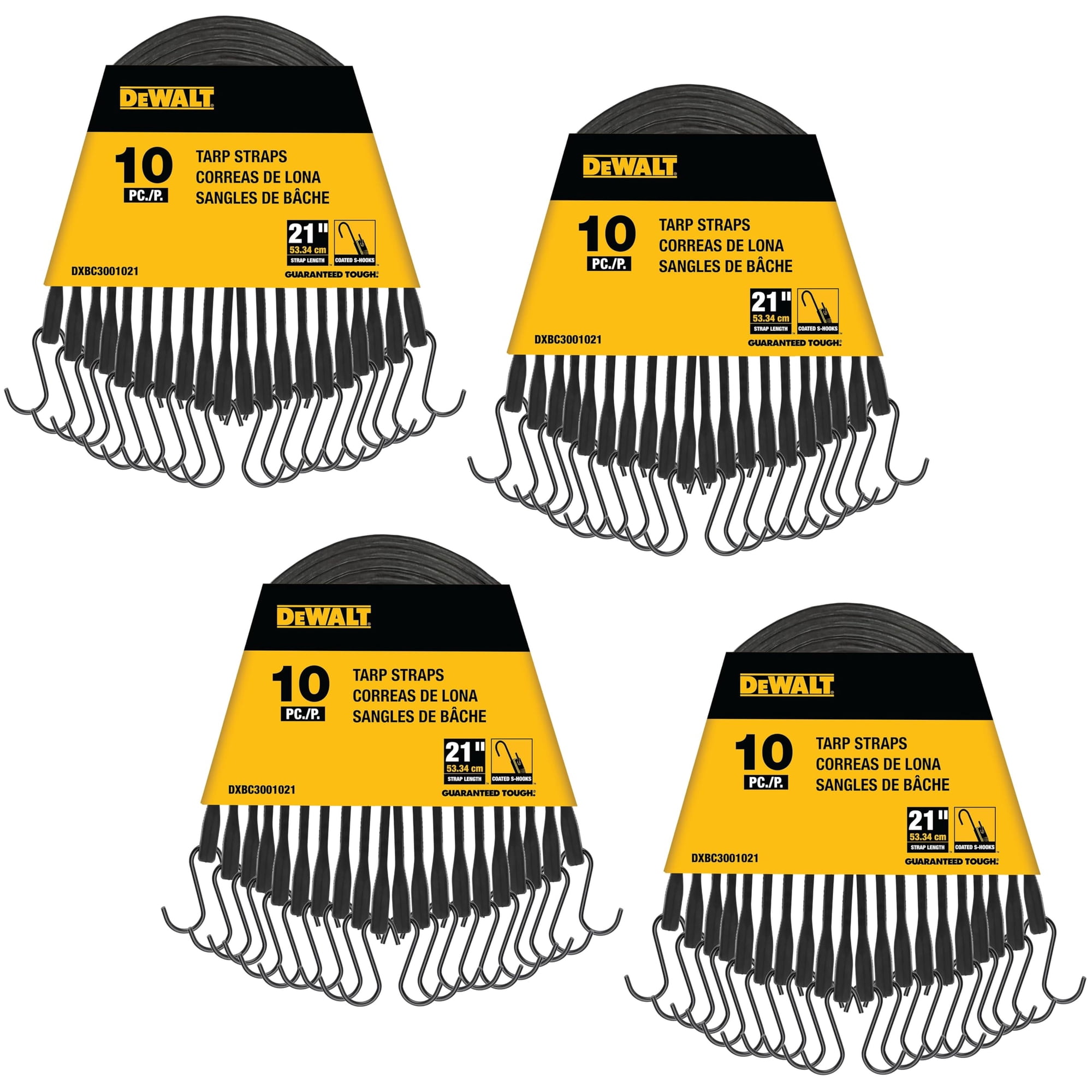 Correas De Lona De Goma Dewalt Dxbc3001021-40 Negras, Paquete De 40