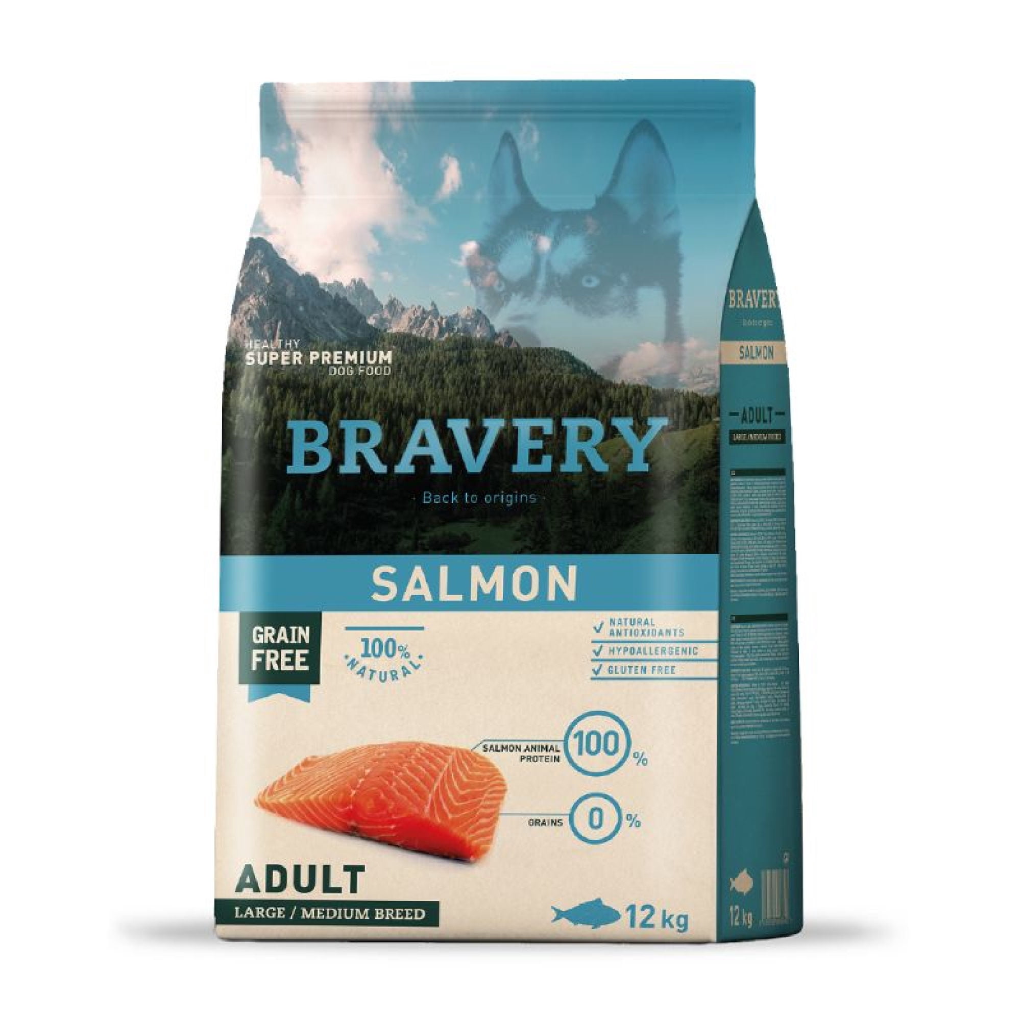 Alimento Super Premium Para Perros Adultos Razas Medianas y Grandes Sabor Salmón 12 kg