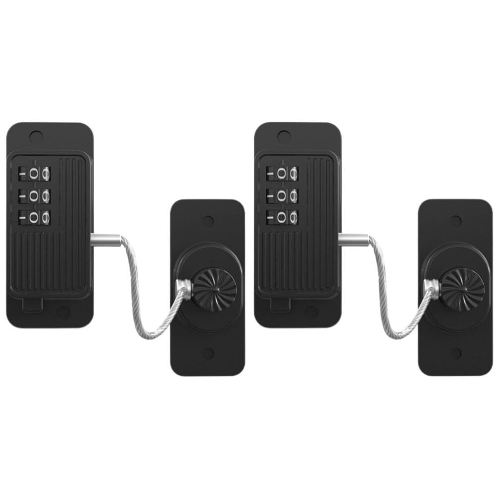 Xusx111 - Cerradura De Refrigerador De Combinación Pesada (paquete De 2) - Cerraduras De Gabinete A Prueba De Bebés, Sin Perforación Cerraduras De Refrigerador Adhesivo, Para Refrigerador, Armarios, C