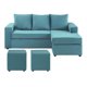 thumbnail image 1 of Sofá Bi-L + 2 Pouf Felpa Turquesa, 1 of 5