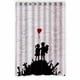 thumbnail image 1 of Cortina de ducha con diseño de Banksy Graffiti Love Story, con ganchos, tamaño 48 x 72 pulgadas, 1 of 3