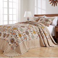 Greenland Home Fashions - Juego De Colchas Greenland Home Andorra, Algodón, Tamaño Queen, Color Topo