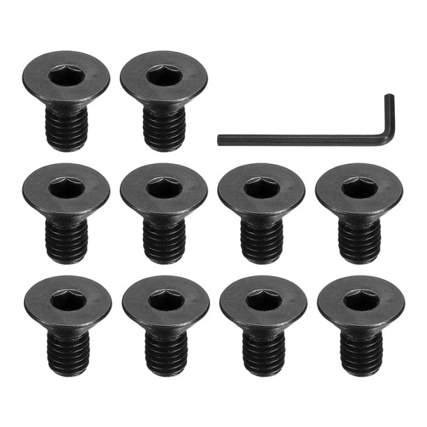 Tornillos de cabeza plana con hexágono de 10-32 x 3/8 pulgadas con llave hexagonal 10 piezas