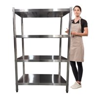 Prochef - Estante 4 Bandejas Lisas. 90X50X155 Cm. Acero Inox
