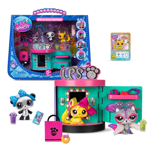 Tienda Spin & Style de Toy Littlest para mascotas con 3 mascotas