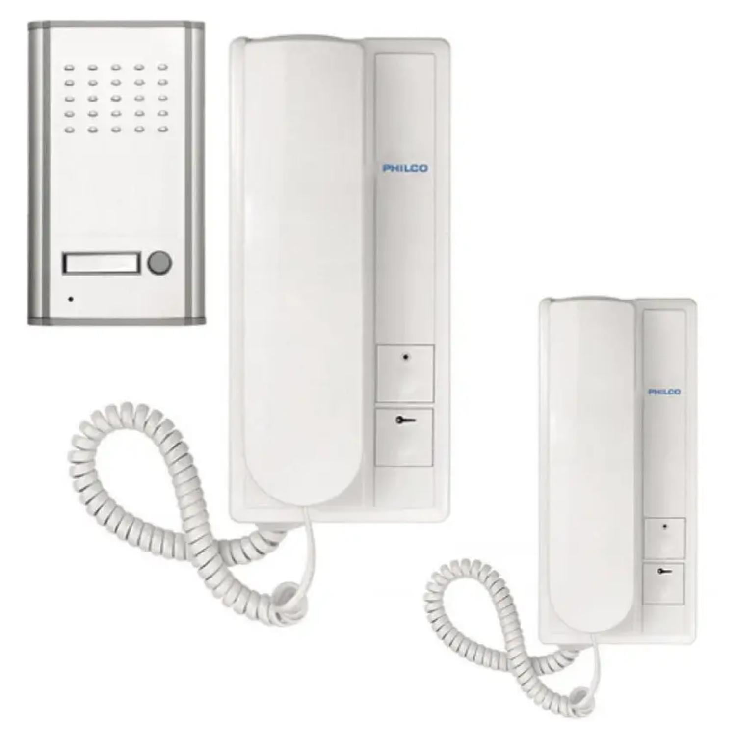 Philco - Kit Timbre Portero Llamada Electrico Inalambrico 2 Citofono