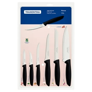 Juego De Cuchillos Tramontina 7 Piezas Plenus Negro
