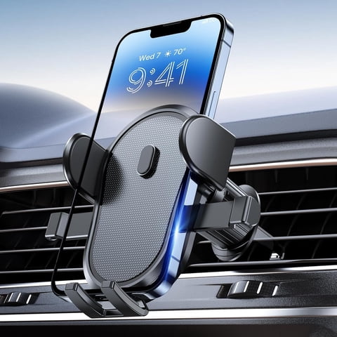 Genérico - Soporte Universal Para Teléfono En La Rejilla De Ventilación Del Coche - Manos Libres Para Todos Los Smartphones, Compatible Con Iphone Samsung Huawei Google Xiaomi-Negro