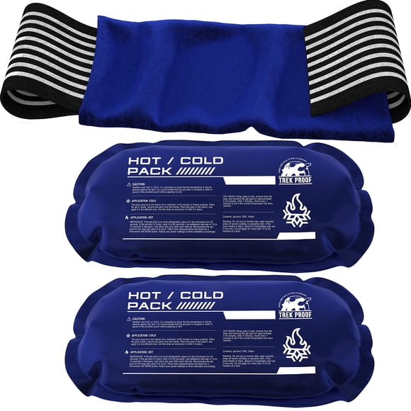 Juego de bolsas de hielo TrekProof, reutilizable, gel para terapia de frío y calor