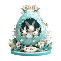 Magideal - 2D Pascua De La Placa Acrílica De La Placa Acrílica Decoración De Reglas De Regalo Con Base Para La Mesa De Estantería Chimenea De La Oficina Interior